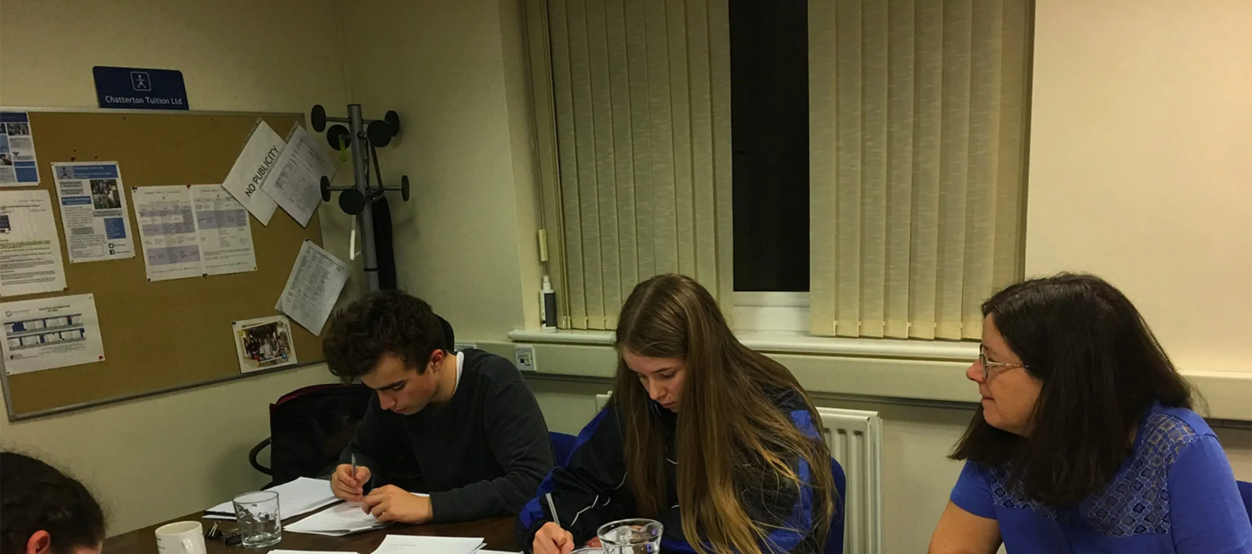 Students learning with tutor